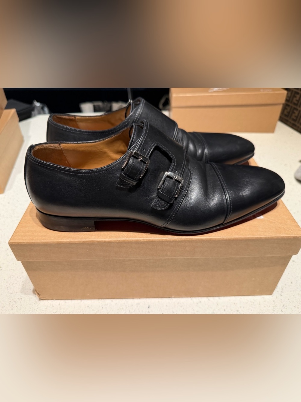 ❌SOLD❌ Christian Louboutin Black Double Monk Strap Leather Oxfords